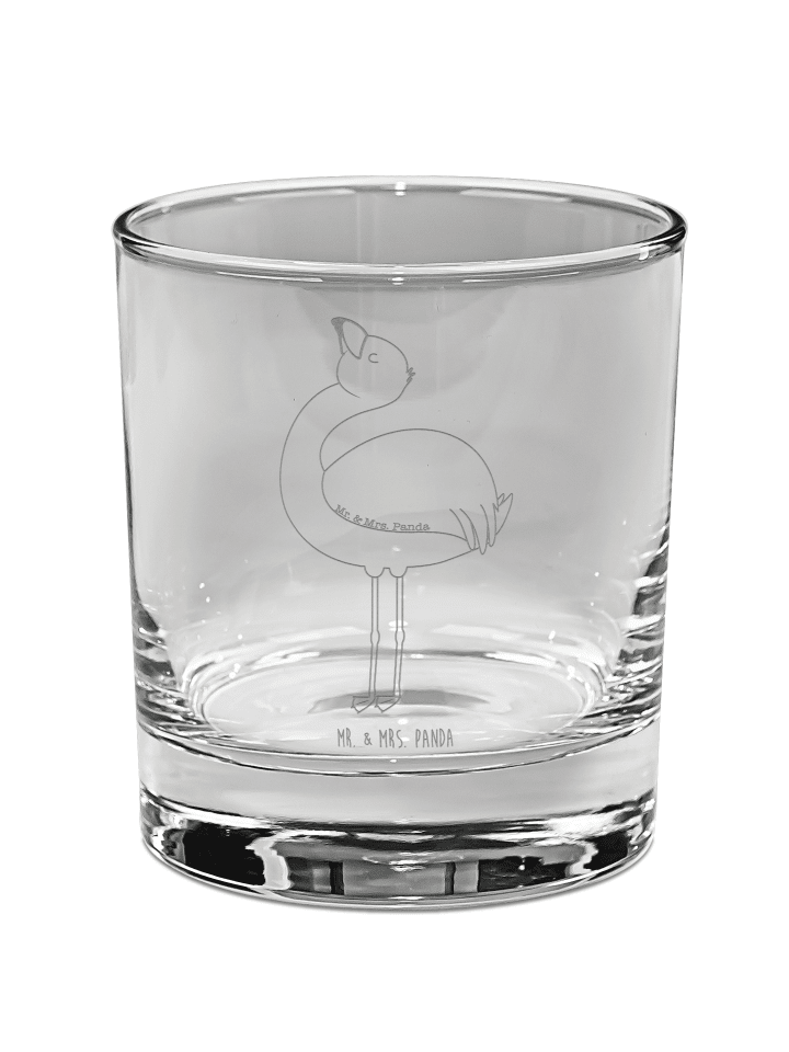 Whiskeyglas Flamingo Stolz ohne Spruch in Transparent