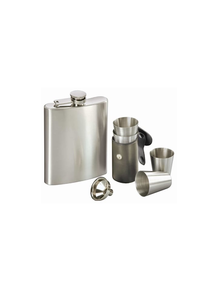 Flachmann-Set 3-teilig „Major“ 190 ml Edelstahl in Silber