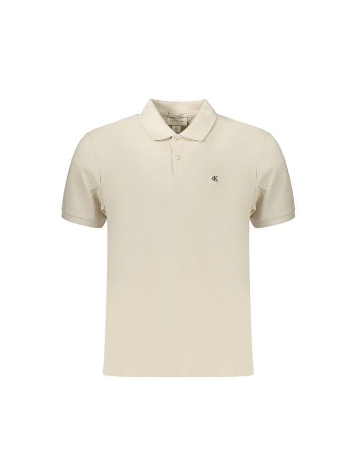Beige Baumwolle Herren Polo Hemd