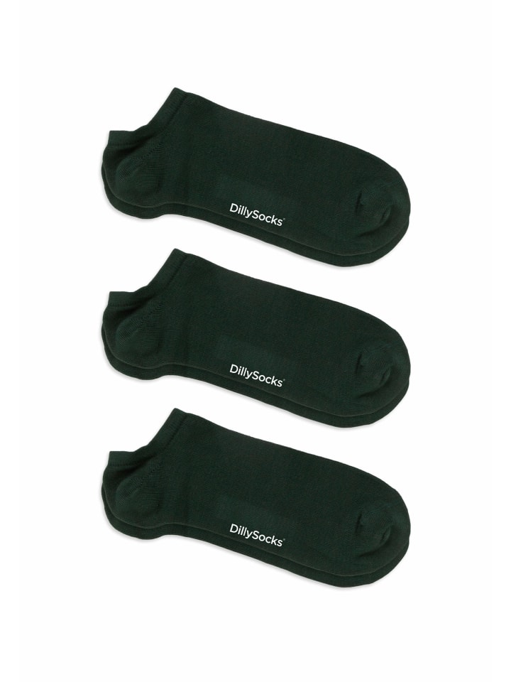 3er-Pack Sneakersocken One Color Shorties in olive green