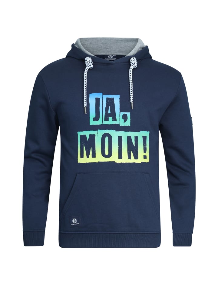 Hoodie "Ja Moin" in navy-rainbow