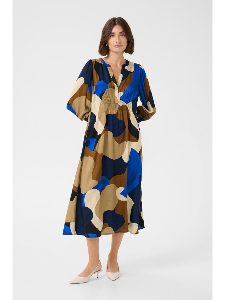 Kleid CUdana Relaxed fit in Blue/Brown Art