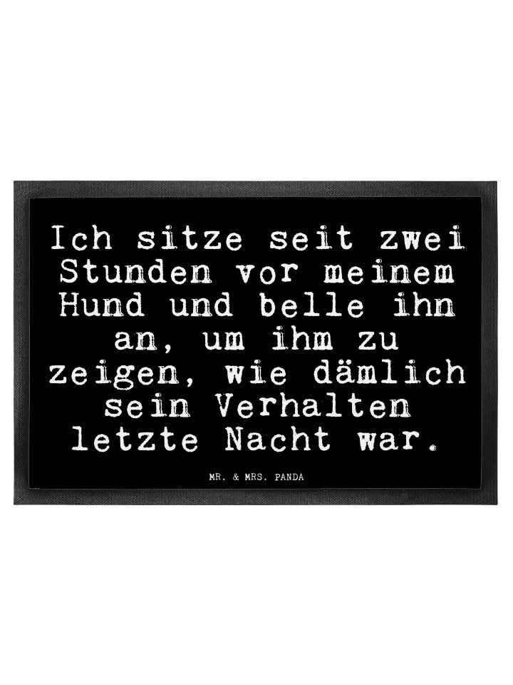 Fußmatte Ich sitze seit zwei... mit Spruch in Schwarz