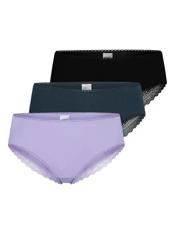 Slip 3er Pack in Lila/Schwarz/Dunkelblau