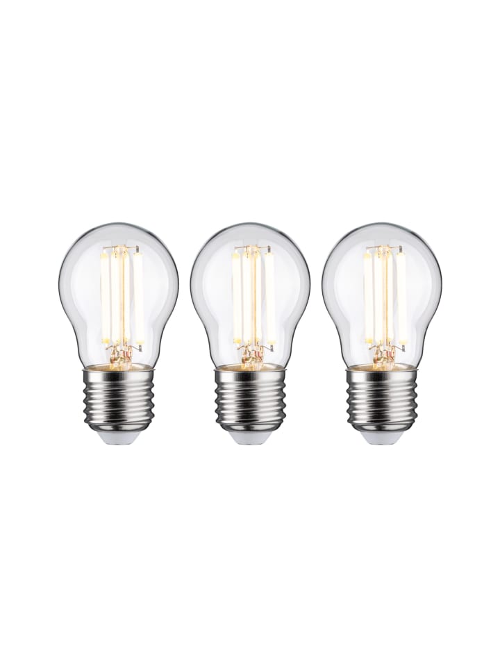 Eco-Line Filament 230V LED Tropfen E27 3er-Set 80 mm 525lm 2,5W 3000K Klar A