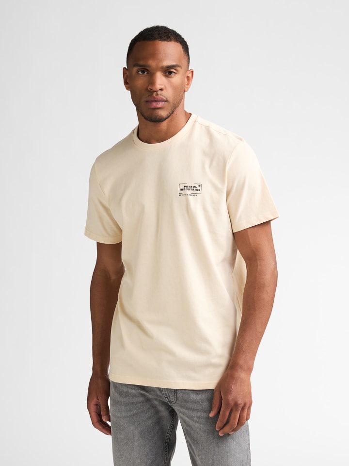 T-Shirt aus Baumwolle mit Print russell in Weiß