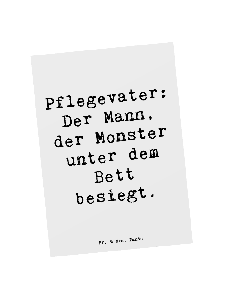 Postkarte Pflegevater Held mit Spruch in Weiß