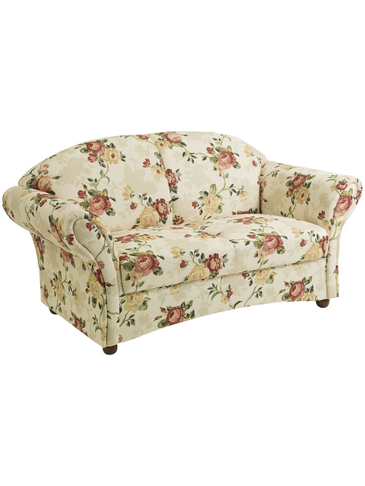 SOFA 2-Sitzer Kama Bezug Flachgewebe Buche nussbaum dunkel / multi