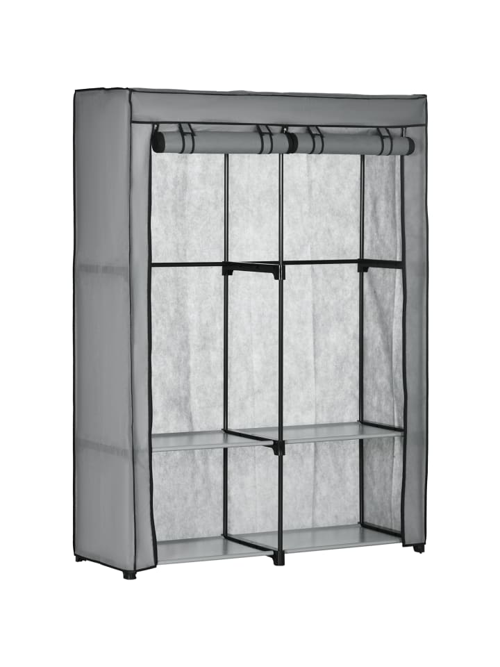 Kleiderschrank in Hellgrau 118L x 49B x 170H cm