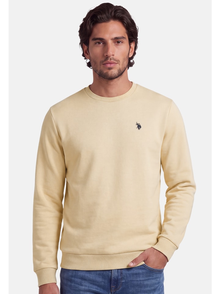 Pullover USJaxxon – Herren Sweatshirt mit Rundhalsausschnitt in Creme