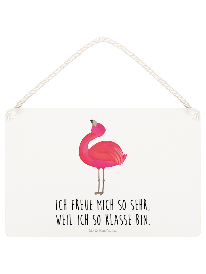 Schild Flamingo Stolz mit Spruch in Transparent