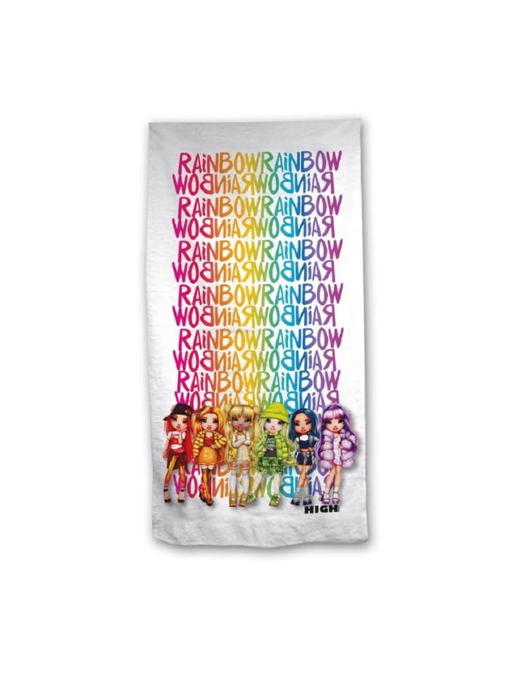Rainbow High Strandtuch – 70x140 cm, 100% Polyester für den in Mehrfarbig
