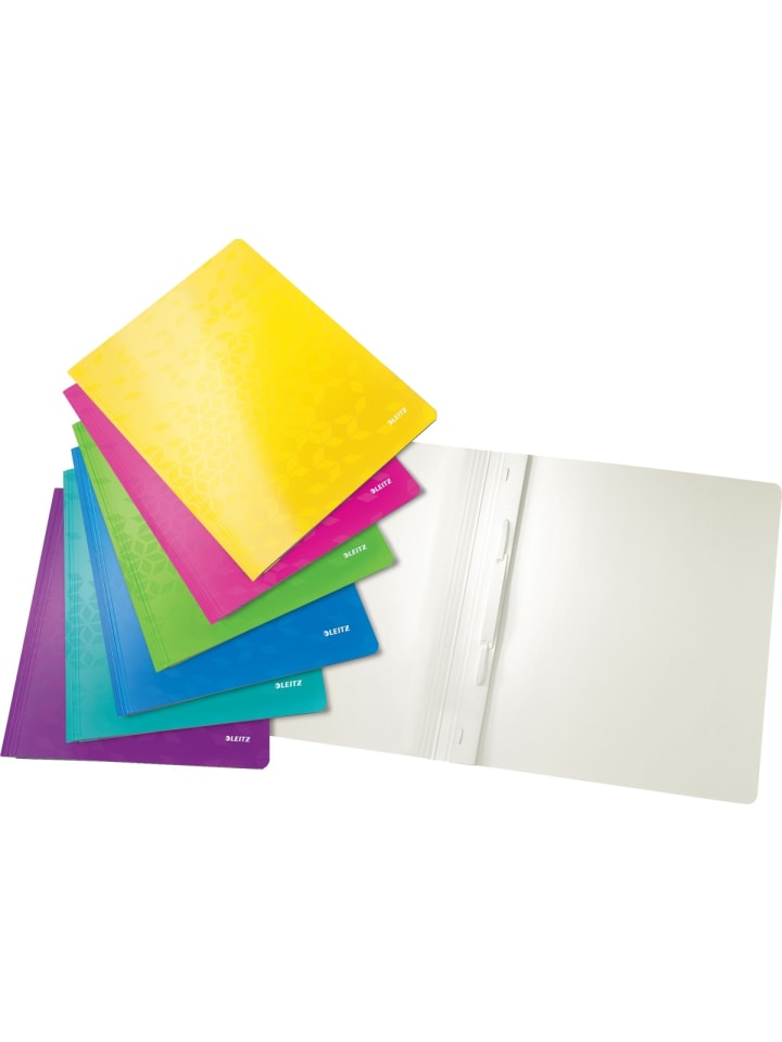 Schnellhefter Wow A4 PP-laminiert 300g/qm Packung mit 6 Stück farbig s...