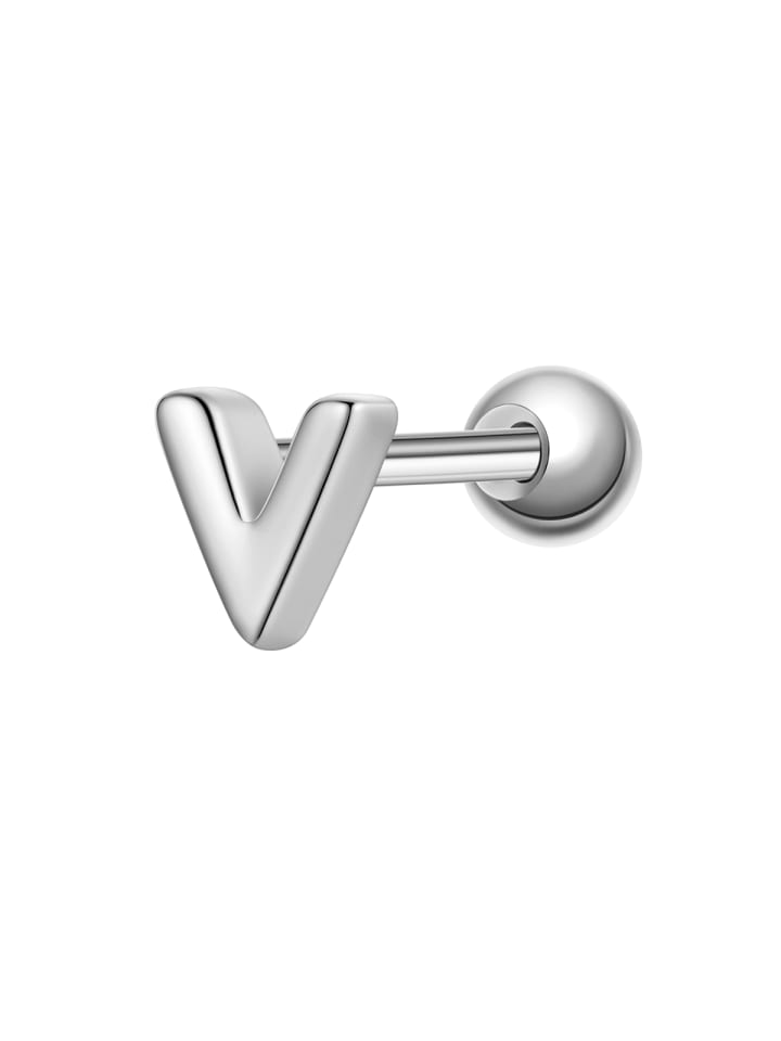 Piercing Buchstabe V aus Sterling Silber in silber