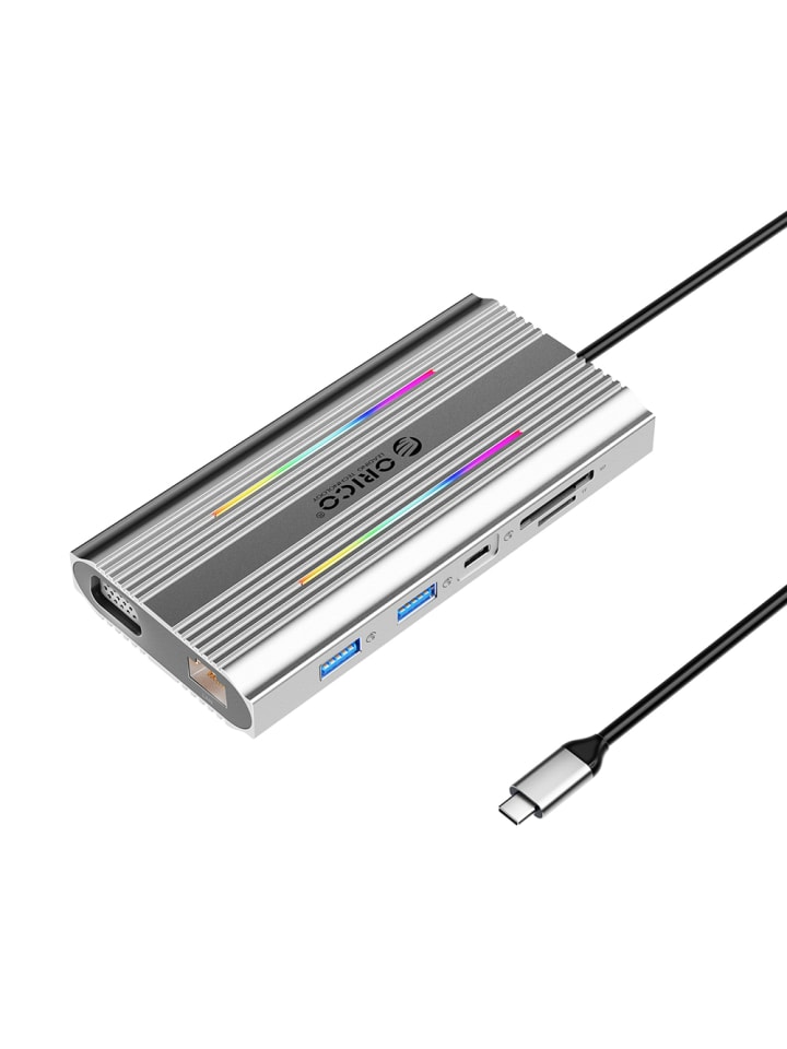 XDR 12-in-1 RGB USB-C Dockingstation mit USB-A, USB-C PD, 100 W, 2x HDMI 4K