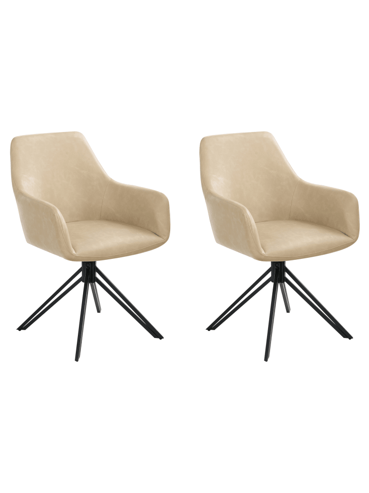 2er-Set Esszimmerstuhl SANSARC in Beige/Schwarz
