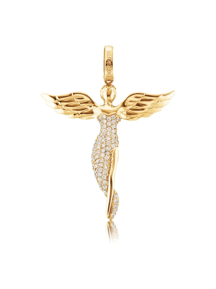 925 Sterling Silber vergoldet, Zirkonia Anhänger 52mm