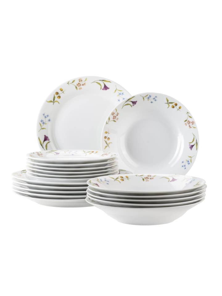 Teller-Set, Porzellan Zosma in Weiß