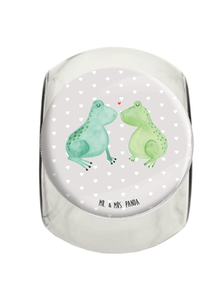 Bonbonglas Frosch Liebe ohne Spruch in Grau Pastell
