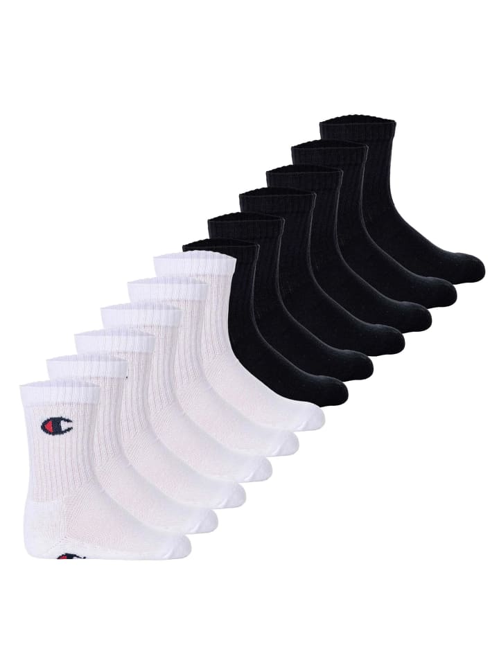 Socken 12er Pack in Weiß/Schwarz