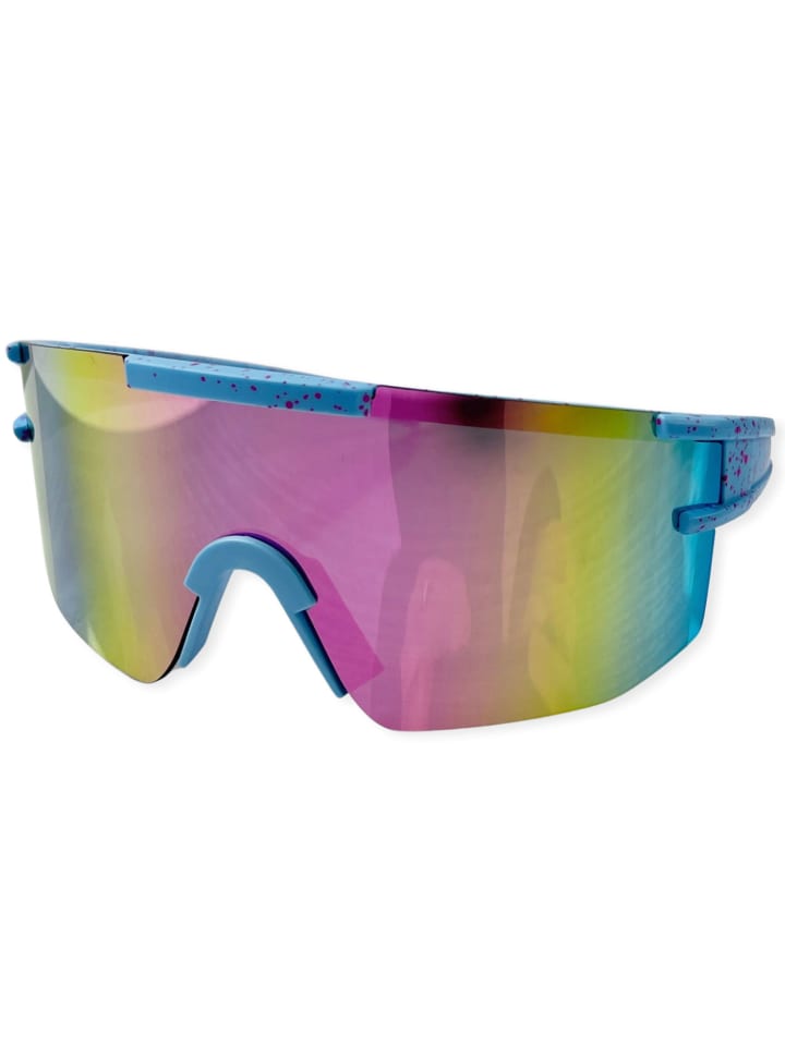 Herren Sonnenbrille in Hellblau/Schwarz-Pink Blau - Pink
