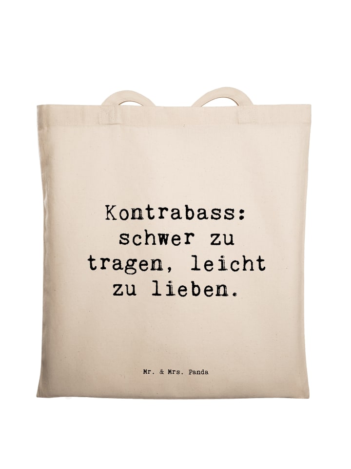 Beutel Spruch Kontrabass Liebe mit Spruch in Creme