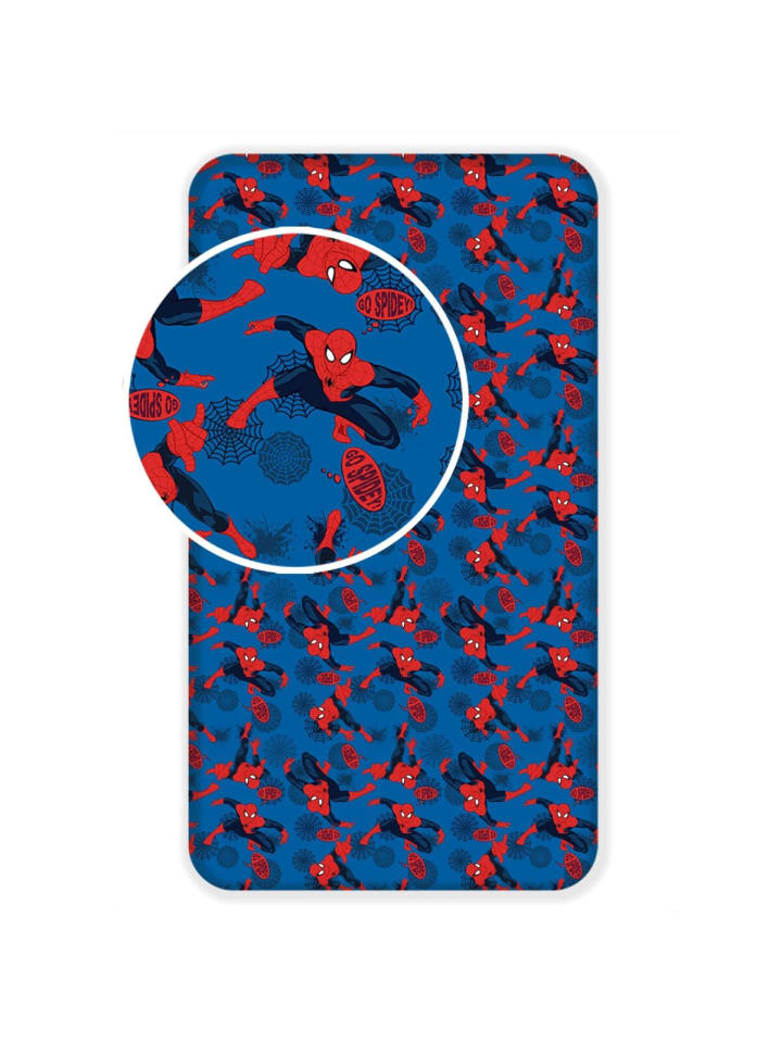 Spannbetttuch – Baumwoll-Bettlaken für Kinderbett (90x200 + 25 cm) in Blau