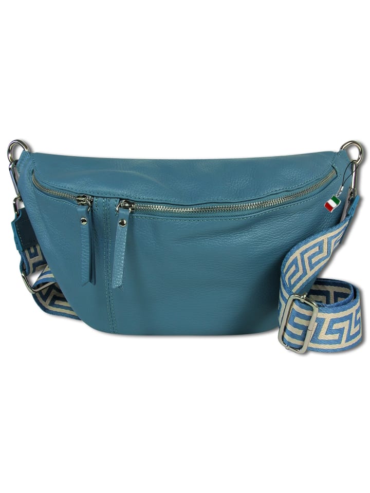 Gürteltasche Leder blau ca. 37cm