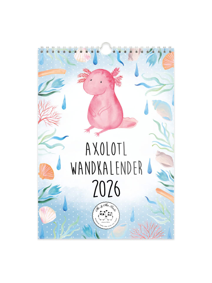Kalender 2026 Axolotl Collection mit Spruch in Weiß