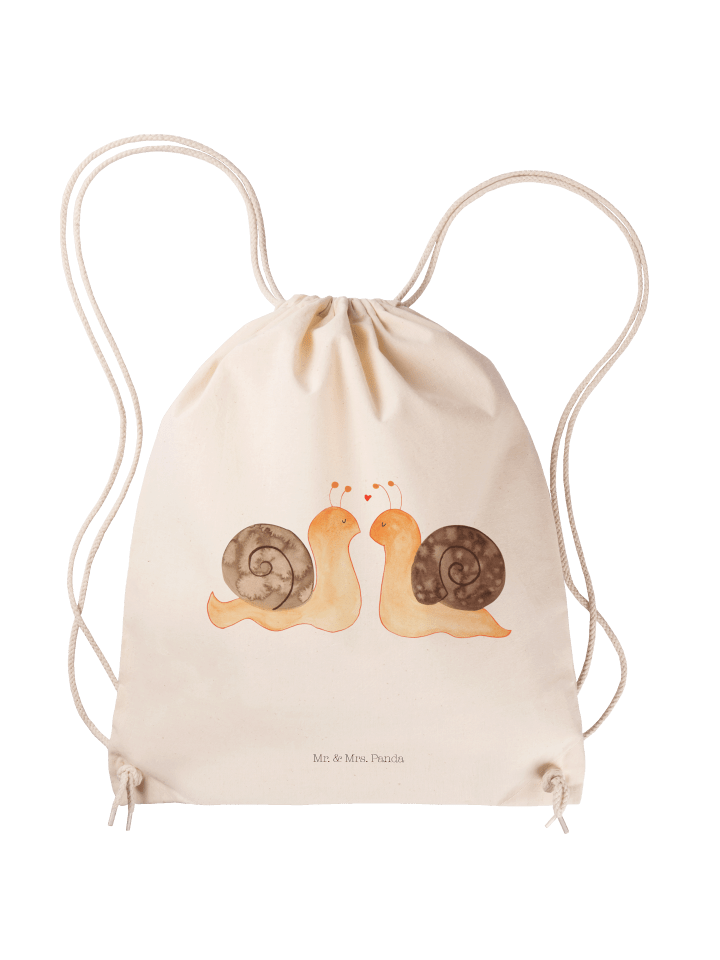 Jutebeutel Schnecken Liebe ohne Spruch in Creme