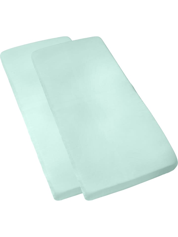 Single-Jersey Kinder-Spannbettlaken im 2er-Pack Murnau in mint