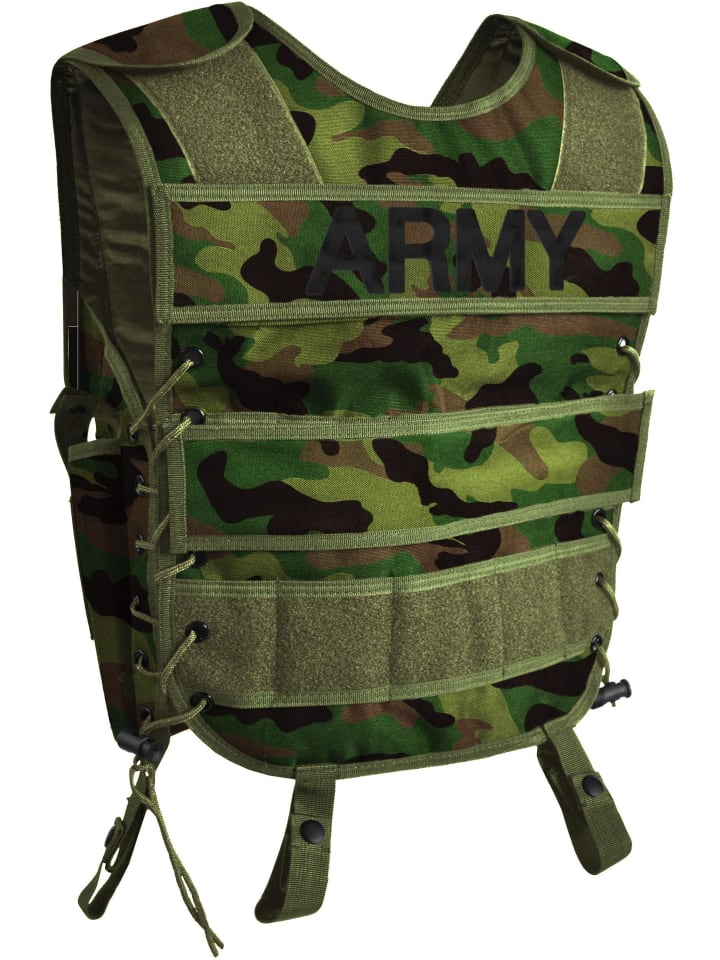 Weste mit abnehmbarem Klett-Patch Tac Charge-V in ARMY