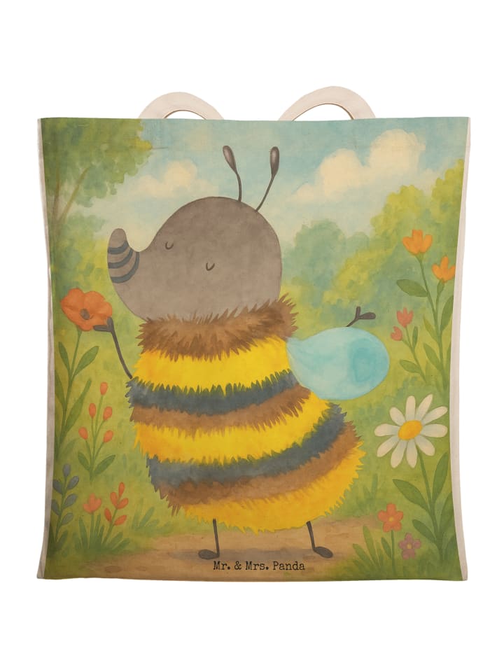 Tote Bag Hummel flauschig Design ohne Spruch in Weiß