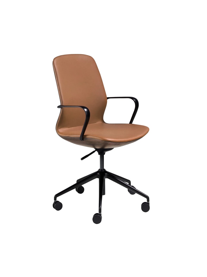Büro-Drehstuhl 4219 in Braun / Schwarz – (B)59 x (H)61 x (T)94 cm