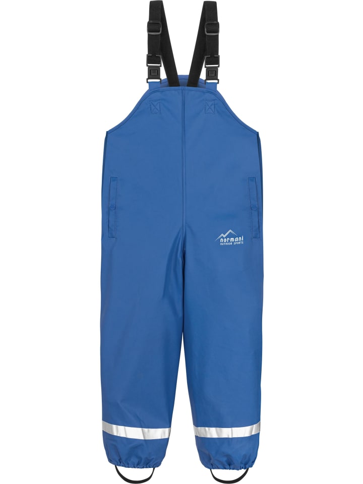 Kinder Regenhose mit Hosenträgern Skjolden in Blau