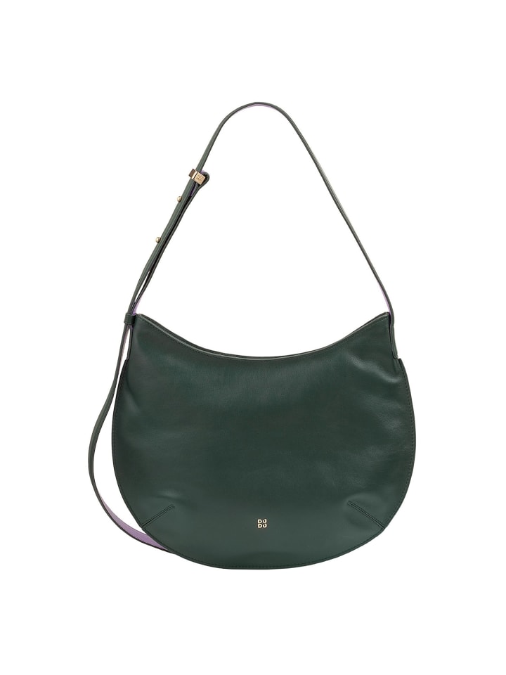 Hispani Schultertasche Leder 34 cm mangrove