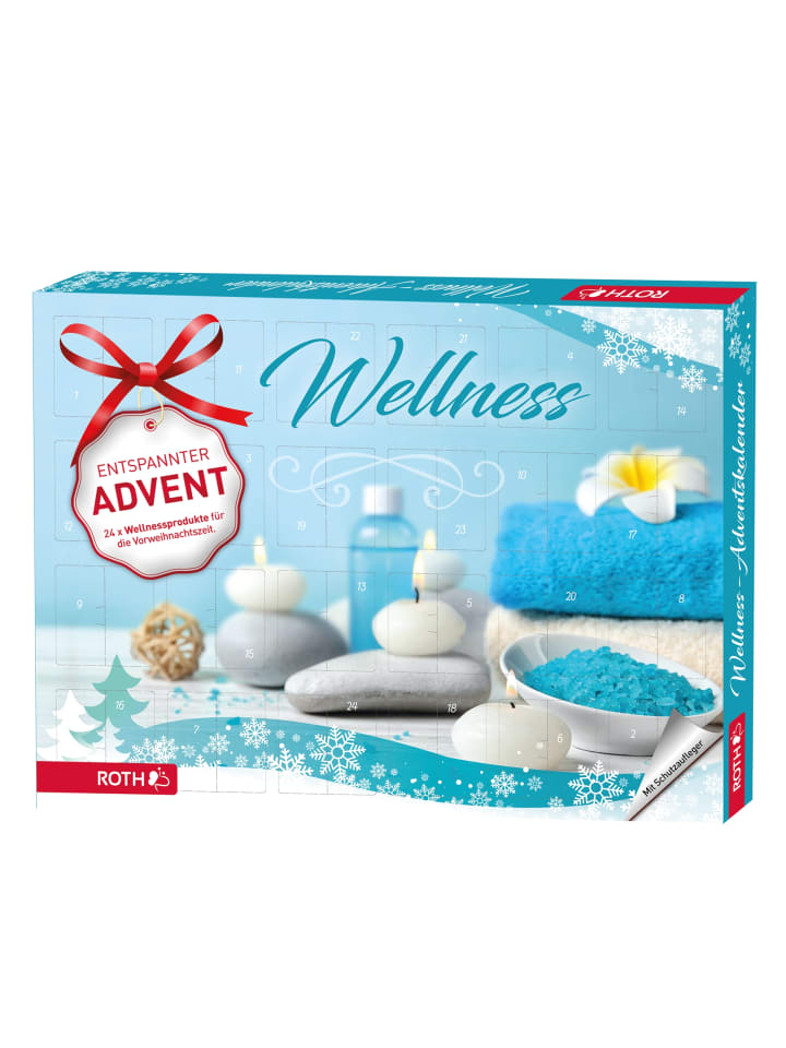 Wellness-Adventskalender gefüllt - Nimm Dir Zeit - hellblau in Bunt