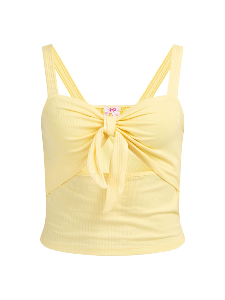 Damen Rippstrick Träger Top in Hellgelb