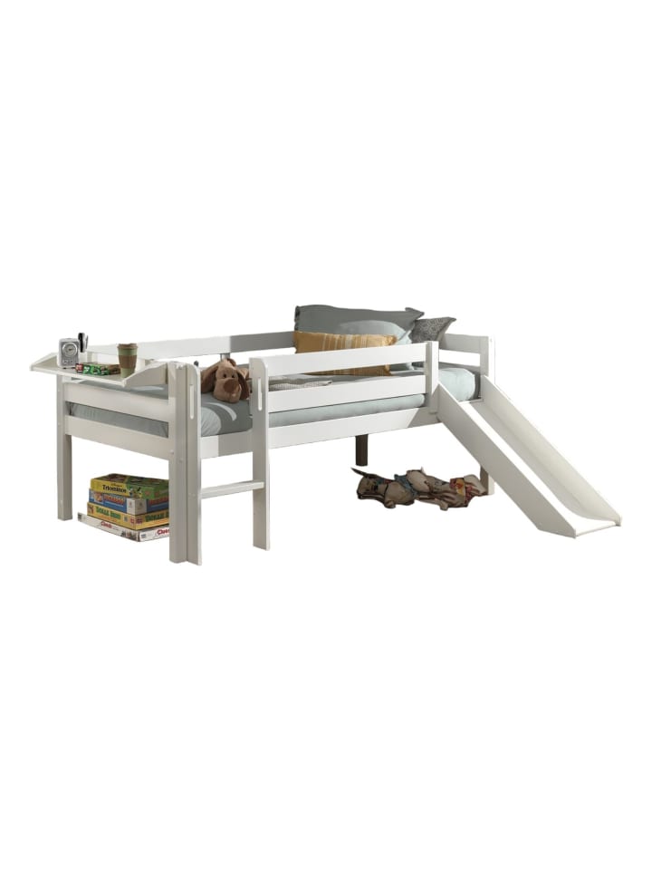 KOJENBETT mit Rutsche Karolina 208x83x175 aus Massivholz in Weiß