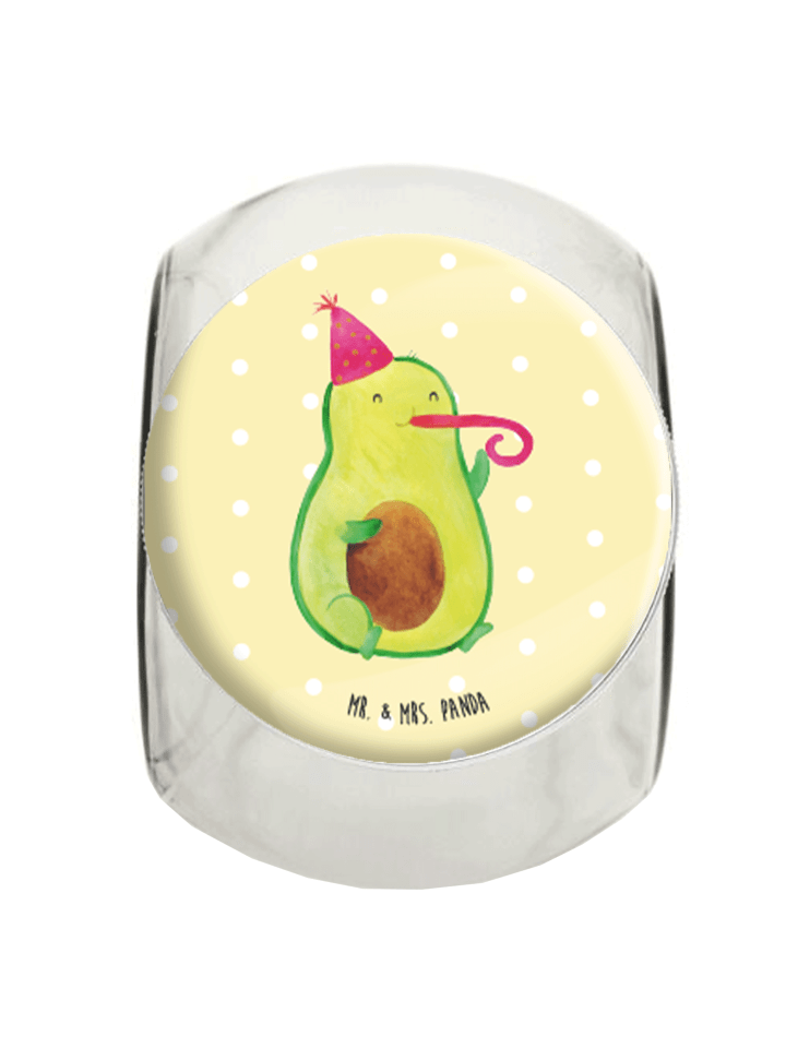 Bonbonglas Avocado Feier ohne Spruch in Gelb Pastell