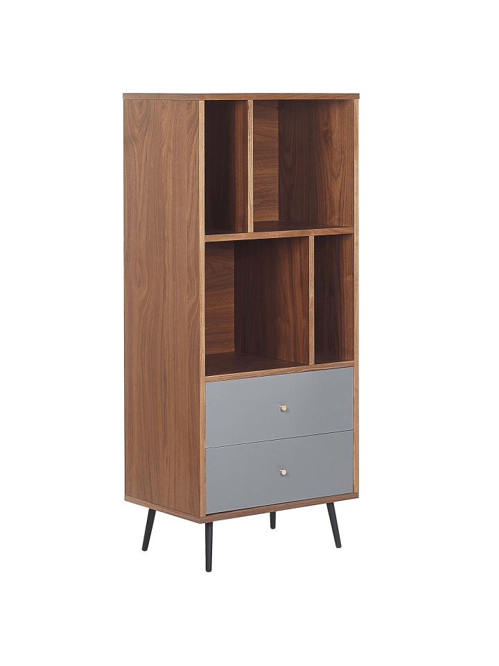 Bücherregal RICHMOND in Braun/Grau - (W) 60 x (H) 139 x (L) 40 cm
