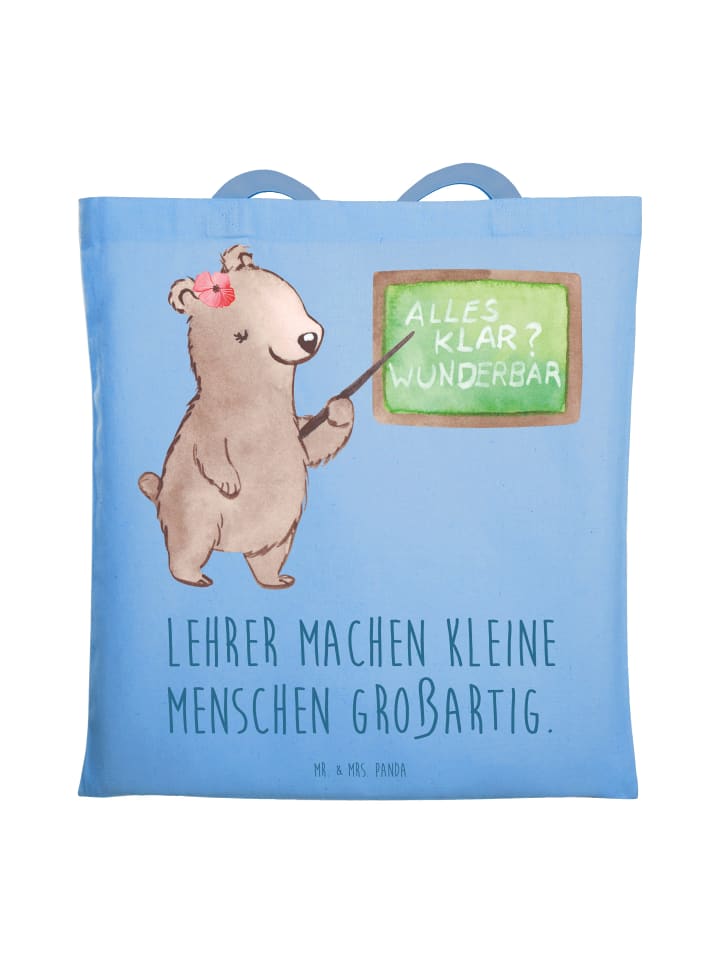 Tragetasche Lehrer Großartig mit Spruch in Sky Blue