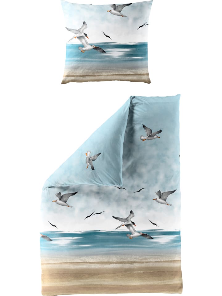 Seersucker Bettwäsche in blau