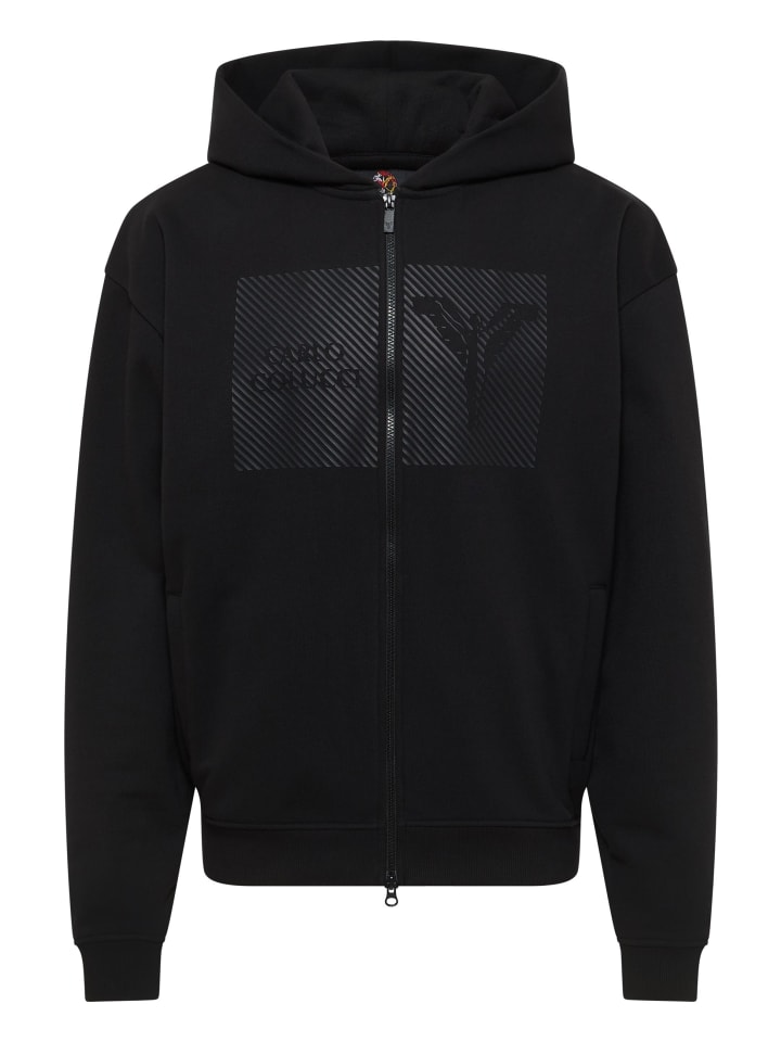 Kapuzensweatjacke Enz in Schwarz