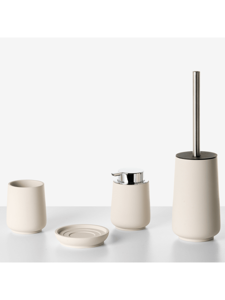 4-tlg Badezimmer-Zubehör SUCHES in Beige/Silber