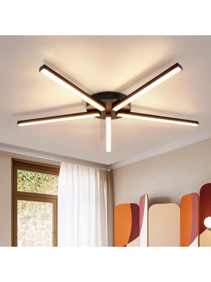Deckenleuchte LED in Schwarz 24W 3000K Modern L 64.2 cm