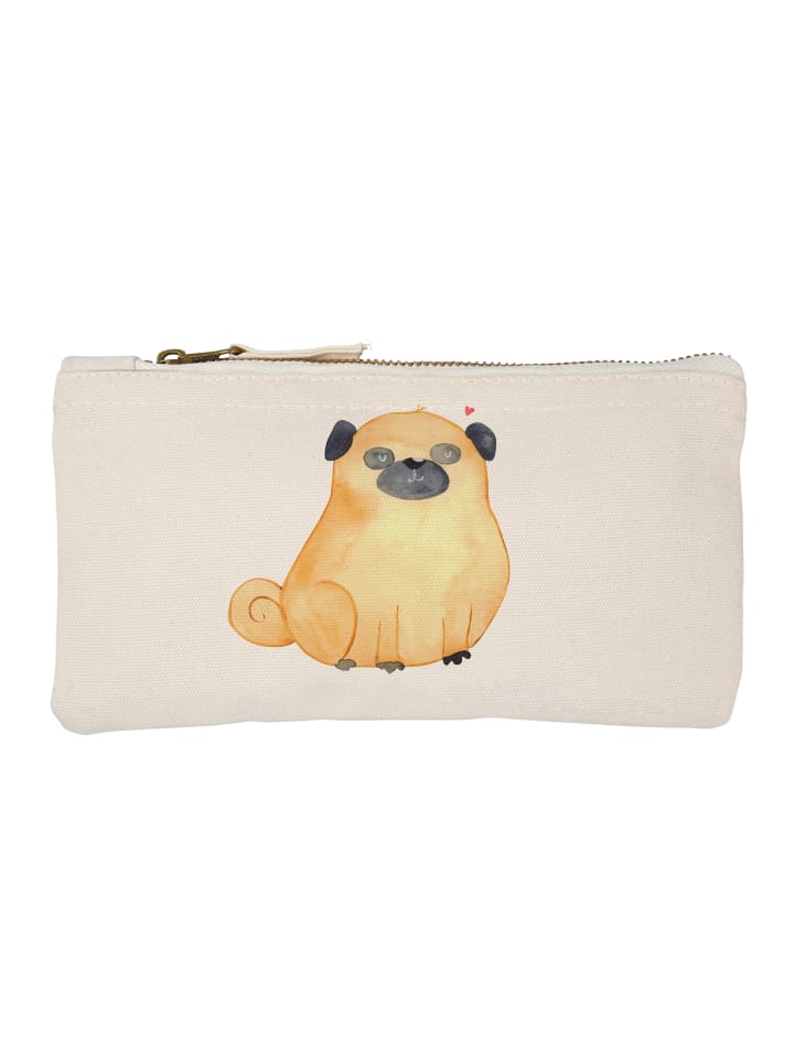 Schminktasche Mops ohne Spruch in Weiß