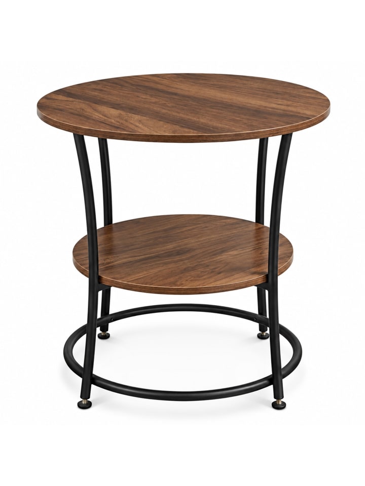 Beistelltisch in Braun/ Schwarz - (H)55 x ø 55 cm