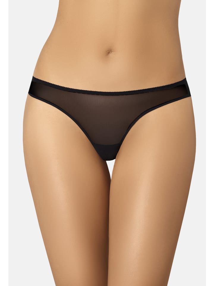 Brasilianische Slip mit floraler Spitze Lacea in schwarz