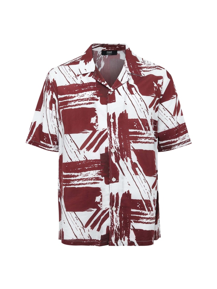 Kurzarmhemd Printed in Tawny Port Print